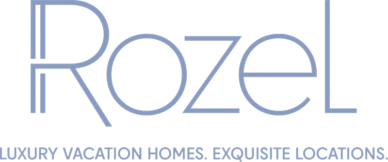 Rozel Luxury Vacation Homes Logo Light Blue