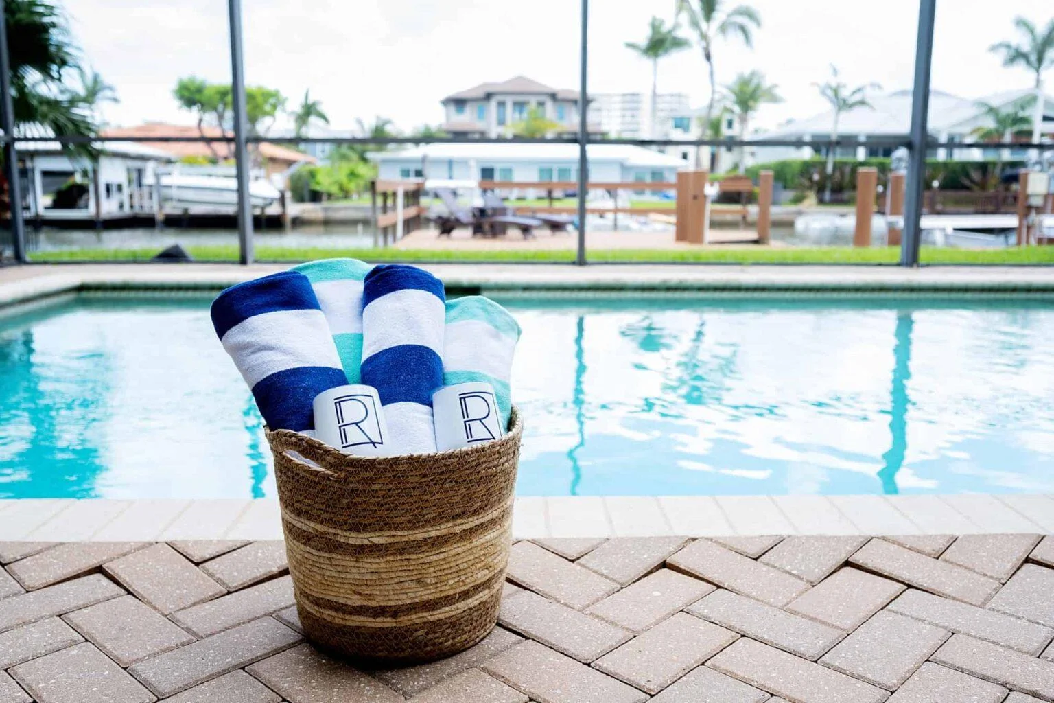 naples fl vacation home Pool with complimentary towels.