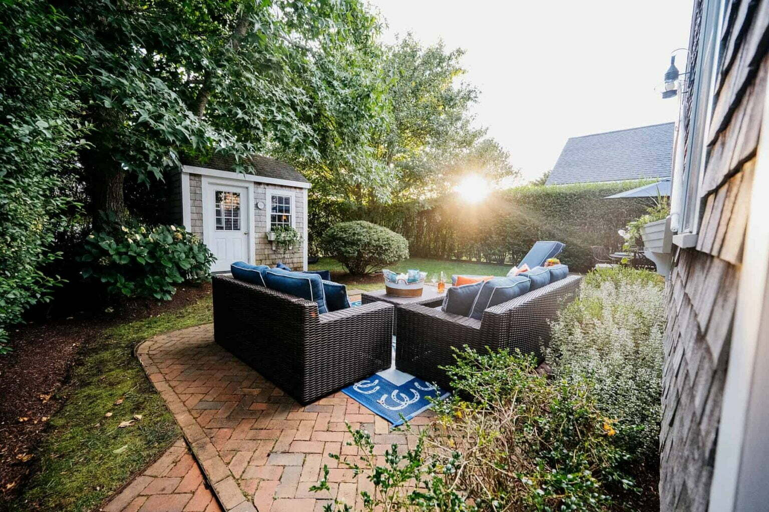 nantucket ma vacation home backyard